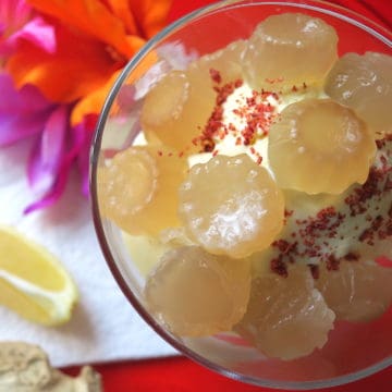 sugar free vanilla ice cream with tea jelly