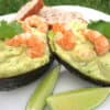 keto avocado boats with prawns in lime & ginger mayonnaise