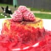 keto camembert with sugar free raspberry & gin compote