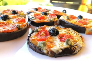 Easy Low Carb Roasted Eggplant Mini Pizzas