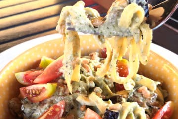 Keto Low Carb Aubergine & Burrata Fettuccine