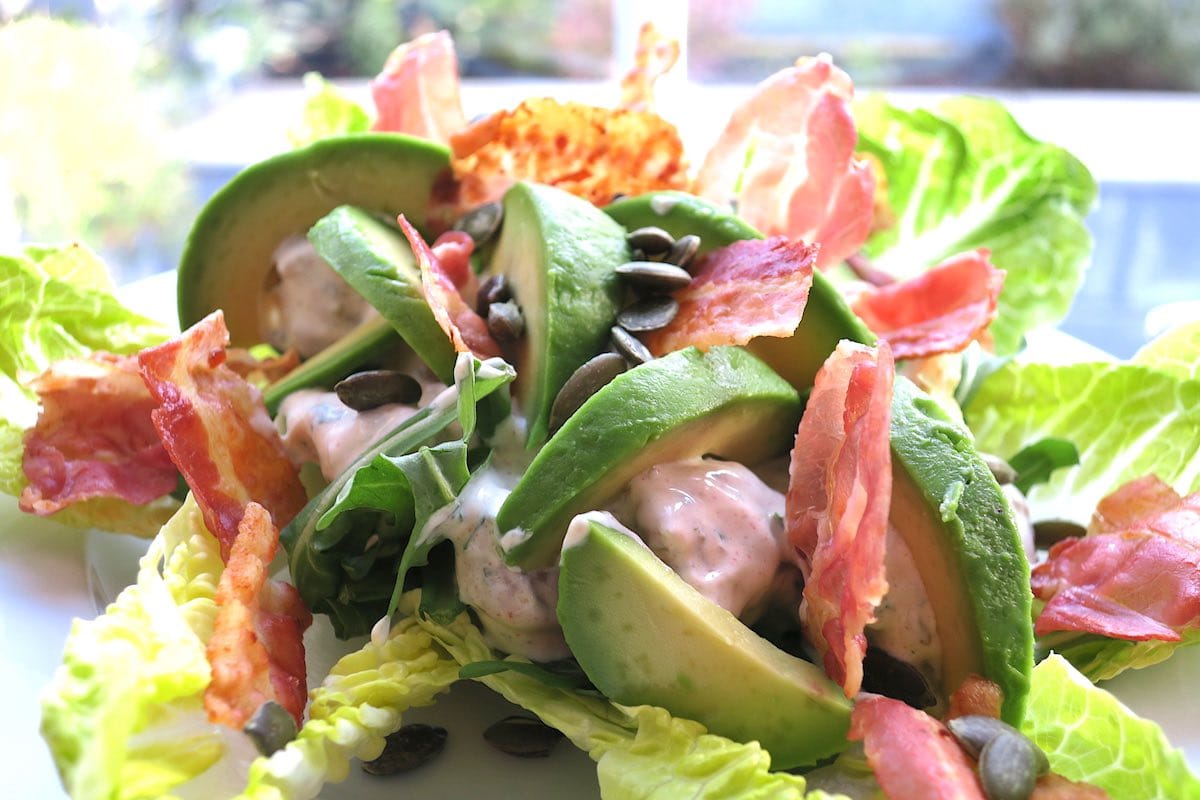 Easy Keto Chicken Avocado and Bacon Salad