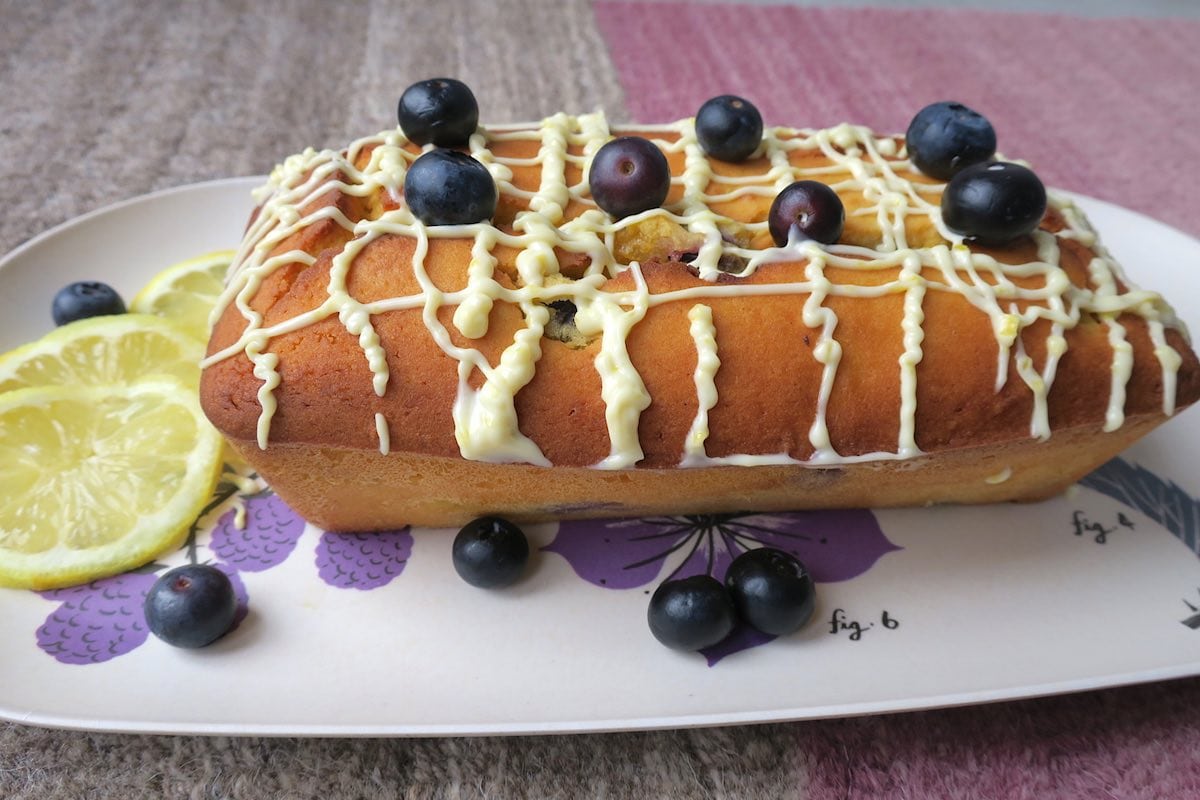 Keto Sugar Free Lemon & Blueberry Madeira Cake