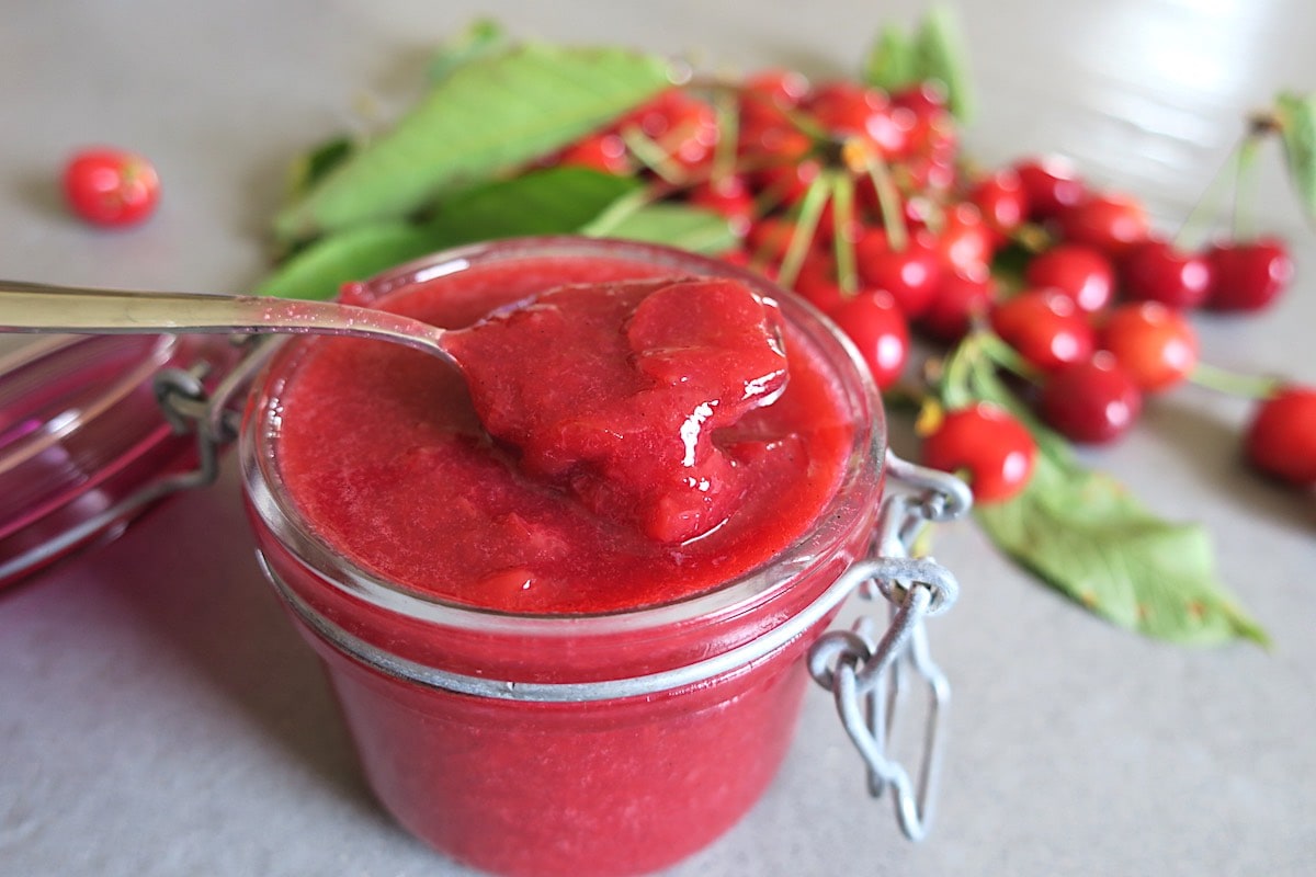 Sugar Free Cherry Jam with Kuzu