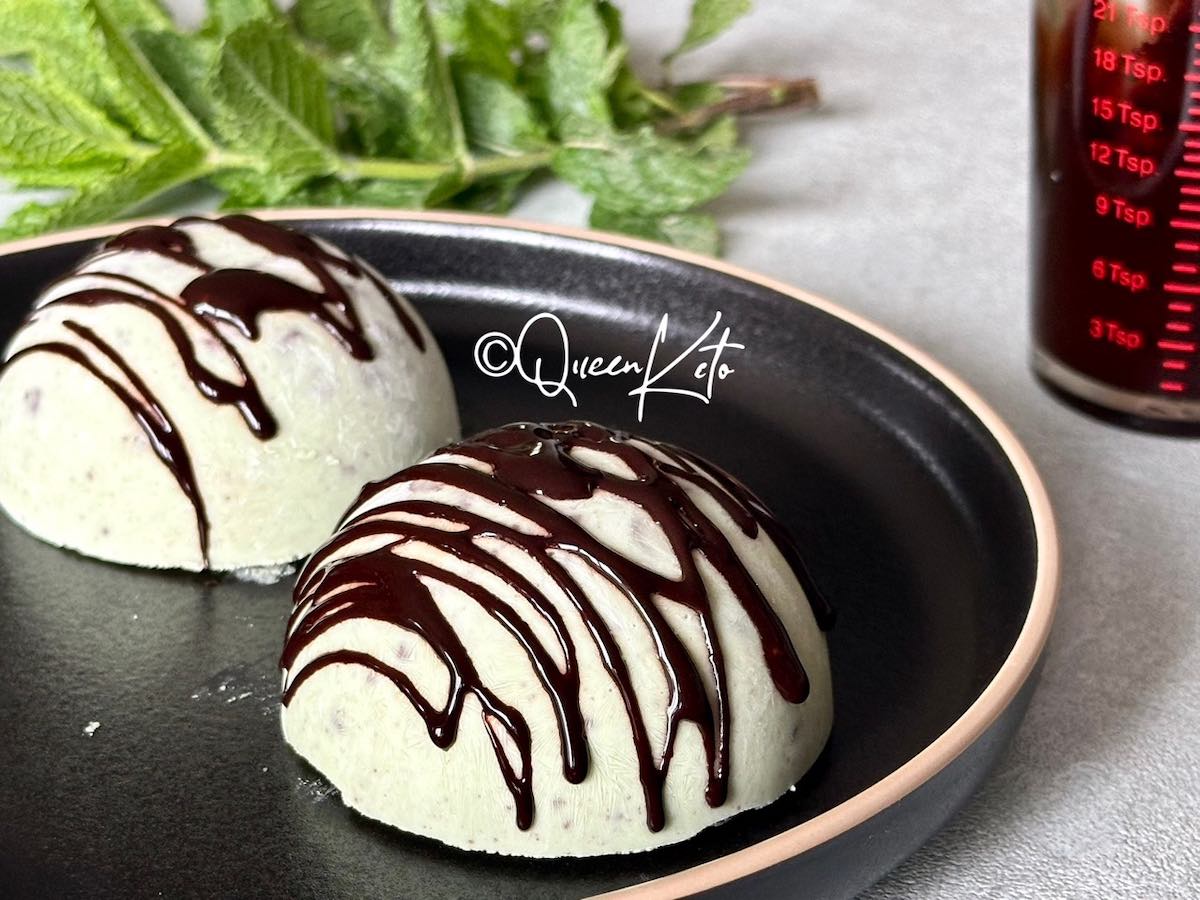 Keto cottage cheese ice cream on a plate